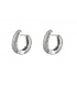 Zilverkleurige ronde oorbellen versierd met zirkoonsteentjes