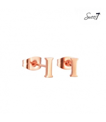 Roségoudkleurige oorstekers letter I