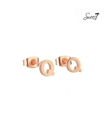 Roségoudkleurige oorstekers letter Q