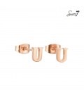 Roségoudkleurige oorstekers letter U