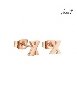 Roségoudkleurige oorstekers letter X