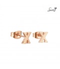 Roségoudkleurige oorstekers letter X