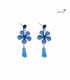 Prachtige blauwe bloem oorhangers 