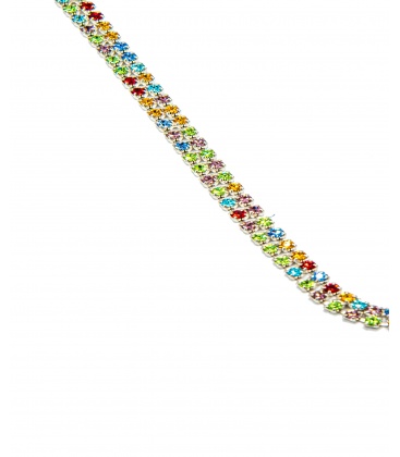 Mooie gekleurde korte halsketting met strass steentjes