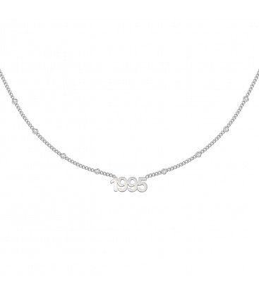 Zilverkleurige halsketting met jaartal 1995