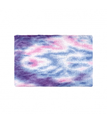 Blauwe sjaal met gekleurde werveling patroon