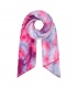 Roze sjaal met gekleurde werveling patroon