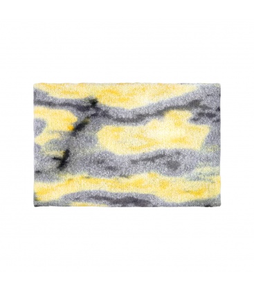 Gele sjaal met gekleurde werveling patroon