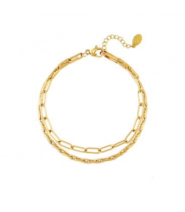 Zilverkleurige dubbele armband