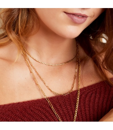 Goudkleurige dubbele halsketting