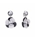 Zwart met witte bloemvormige oorclips van Belle Miss