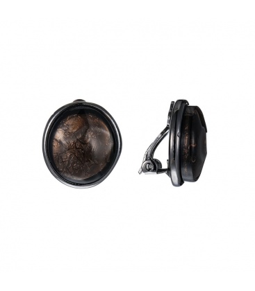 Bruine ronde oorclips oorclips van Belle Miss 