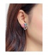 Mooie stijlvolle oorclips met roze en blauwe stenen