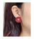 Rode ronde oorclips 