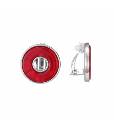 Rode ronde oorclips 