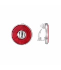 Rode ronde oorclips 