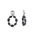 Zwarte oorclips met facet geslepen kralen 