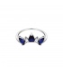 Zilverkleurige ring in vorm van kroon met blauwe stenen (17)