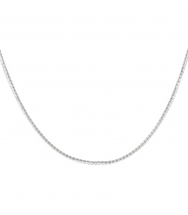 Zilverkleurige halsketting bezet met zirkoonstenen