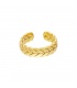 Goudkleurige ring in laurierblad design