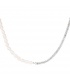 Zilverkleurige halsketting met aan één kant parels
