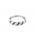 Zilverkleurige smalle croissant ring met zwarte zirkoonstenen (16)