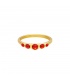 Goudkleurige ring met vijf rode zirkoonsteentjes (17)