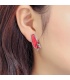 Mooie rode oorclips met een strass steentje