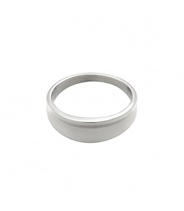 Zilverkleurige rechte ring (18)