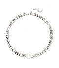 Stoere, zilverkleurige schakel ketting grof