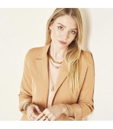 Stoere, zilverkleurige schakel ketting grof