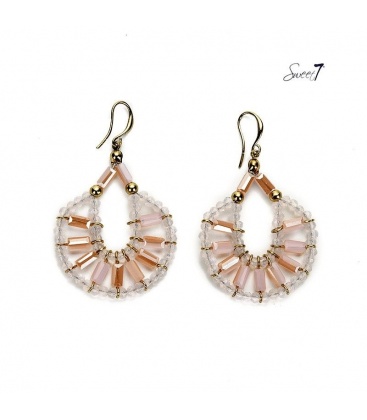 Mooie roze kralen oorhangers