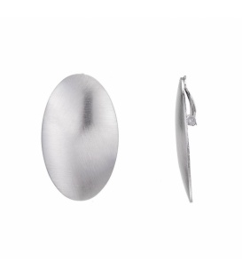 Zilverkleurige grote ovale oorclips