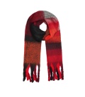 Rode zachte sjaal met franjes