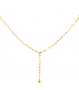 Goudkleurige halsketting met cirkels en een hartje aan het uiteinde 