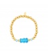 Goudkleurige kralen armband met blauwe gummy bear