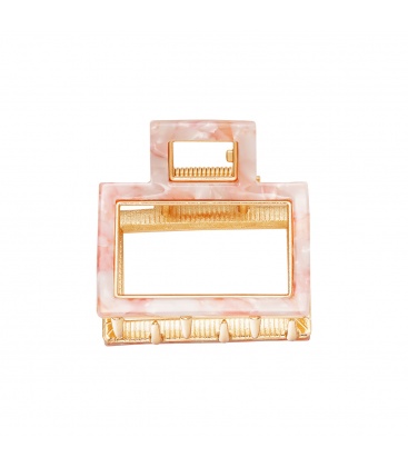 Goudkleurige open haarclip met roze marmerprint