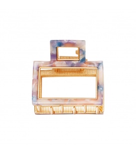 Paarse marmeren haarspeld vierkant