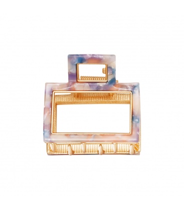 Paarse marmeren haarspeld vierkant