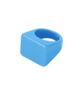 Blauwe vierkante ring