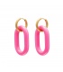 Roze ovale oorbellen met ankerschakel
