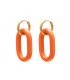 Oranje ovale oorbellen met ankerschakel