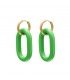 Groene ovale oorbellen met ankerschakel