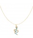Goudkleurige halsketting met blauwe gedetailleerde slang