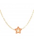 Goudkleurige schakel halsketting met een oranje ster bedel