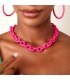 Roze halsketting met een dikke ketting