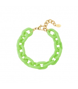 Groene armband met een dikke ketting