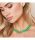 Groene schakel halsketting met een goudkleurig ringetje