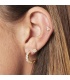 Goudkleurige oorbellen met helder zirkonia steentjes