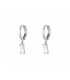 Zilverkleurige oorbellen met een rechthoekige steen